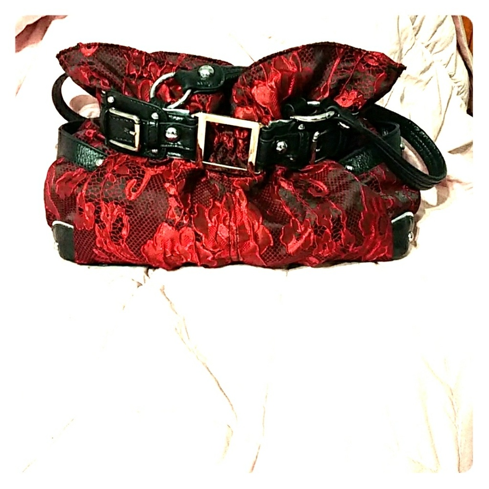 Wilson's Leather black & red bag